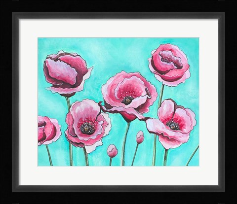 Framed Pink Poppies I Print