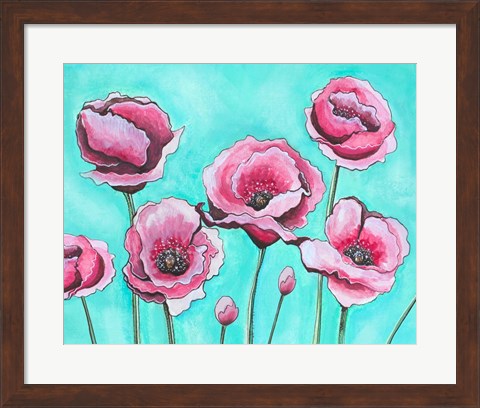 Framed Pink Poppies I Print