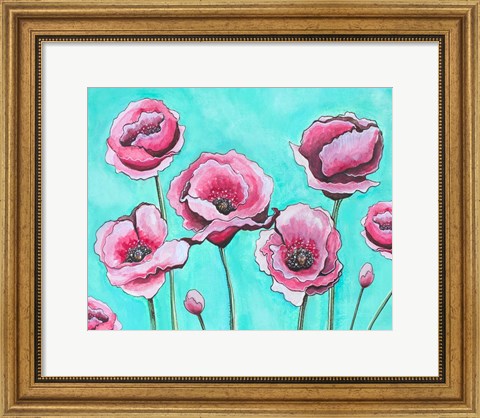 Framed Pink Poppies II Print
