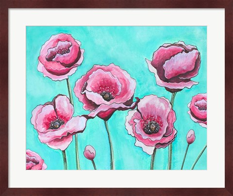Framed Pink Poppies II Print