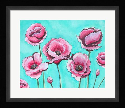 Framed Pink Poppies II Print