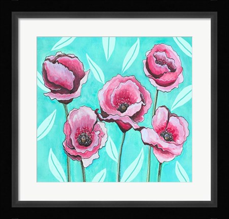 Framed Pink Poppies III Print