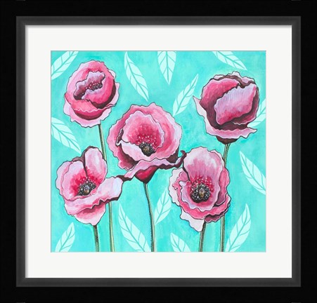 Framed Pink Poppies IV Print