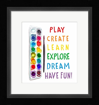Framed Play, Learn, Create Print
