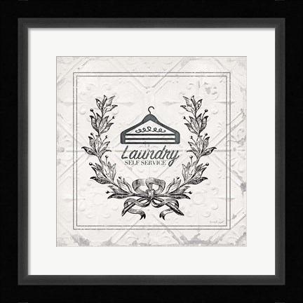 Framed Laundry Self Service Print