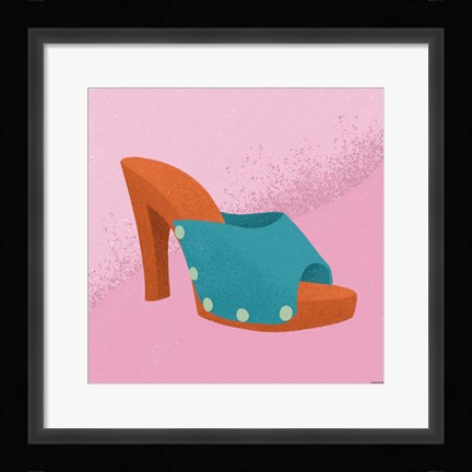 Framed Blue Heel Print