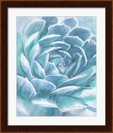Framed Aqua Succulent Print