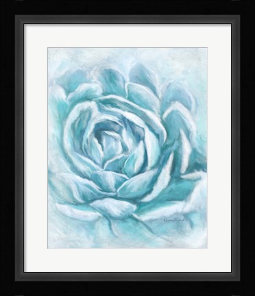 Framed Aqua Succulent II Print