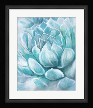 Framed Aqua Succulent IV Print