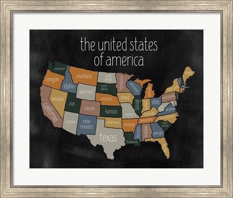 Framed State Map III Print