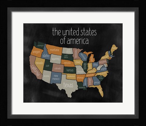 Framed State Map III Print