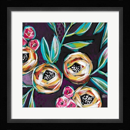 Framed Purple Floral I Print