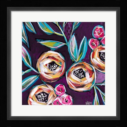 Framed Purple Floral II Print