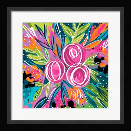 Framed Pink Floral Print