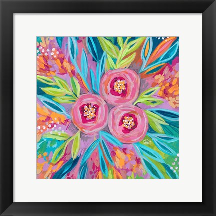 Framed Bright Painted Floral Print