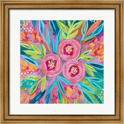 Framed Bright Painted Floral Print