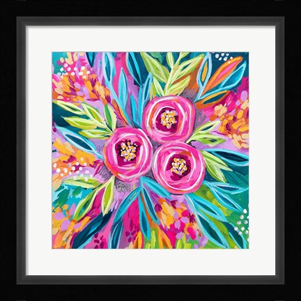 Framed Painted Floral Print
