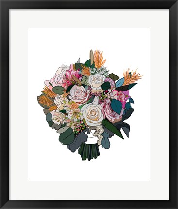 Framed Bouquet on White Print