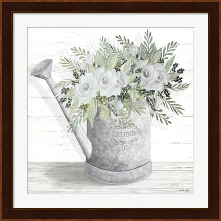 Framed Gather Watering Can Print