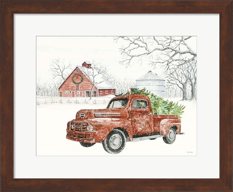Framed Christmas Barn Print