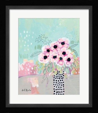 Framed Dots &amp; Flowers Print