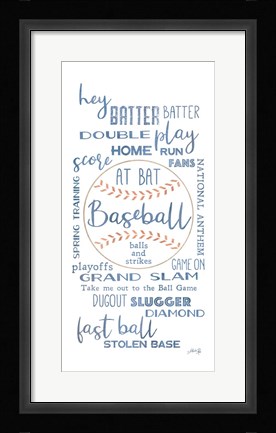 Framed Baseball Phrases Print