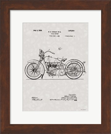 Framed Harley Patent Print