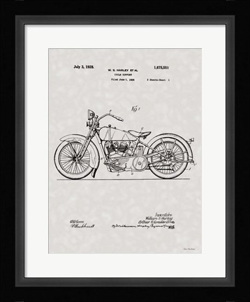 Framed Harley Patent Print