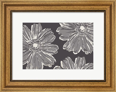Framed Flower Pop Sketch V-Shades of Grey Print