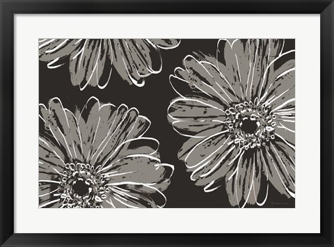Framed Flower Pop Sketch VII-Black BG Print