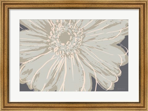 Framed Flower Pop Sketch VIII-Blue BG Print