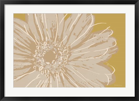 Framed Flower Pop Sketch X-Yellow BG Print