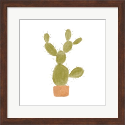 Framed Watercolor Cactus I Print