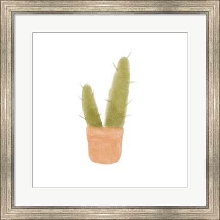 Framed Watercolor Cactus II Print
