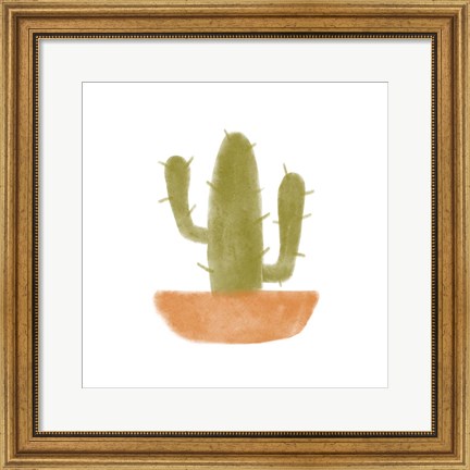 Framed Watercolor Cactus V Print