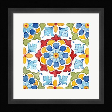 Framed Turkish Tile I Print