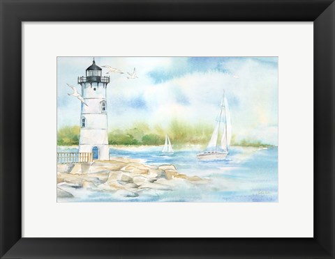Framed East Coast Lighthouse landscape I Print