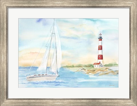 Framed East Coast Lighthouse landscape II Print