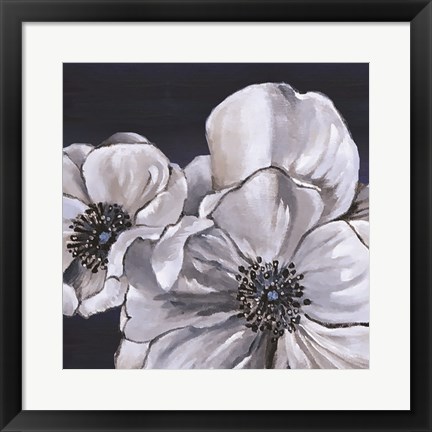 Framed Blue &amp; White Floral I Print