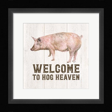 Framed Farm Life VII-Hog Heaven Print