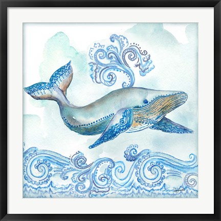 Framed Boho Shells II-Whale Print