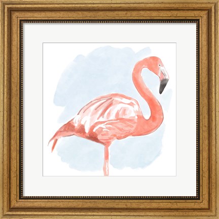 Framed Tropical Flamingo II Print