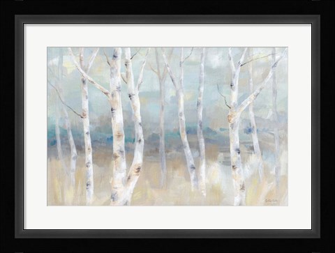 Framed Birch Field Landscape Print