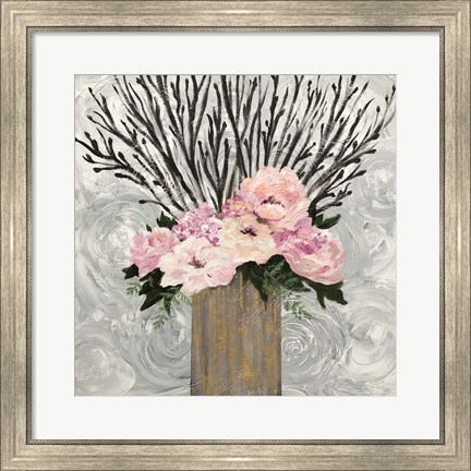 Framed Twiggy Floral Arrangement Print