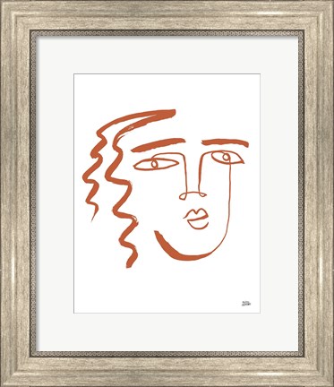 Framed Making Faces V Terracotta Print
