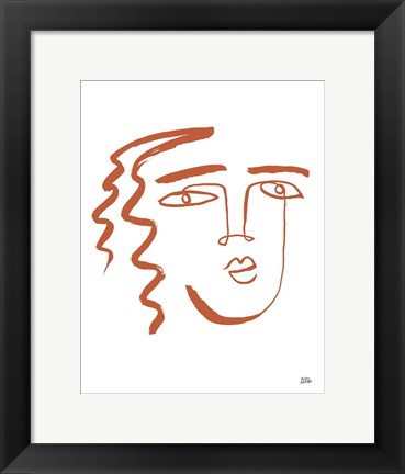 Framed Making Faces V Terracotta Print