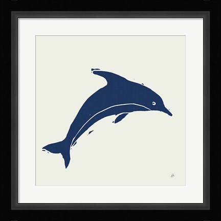 Framed Primitive Sea VIII Navy Print