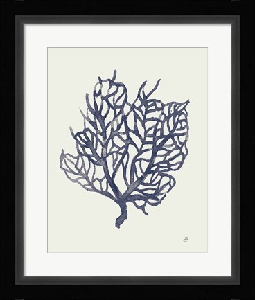 Framed Ocean Finds XIV Navy Print