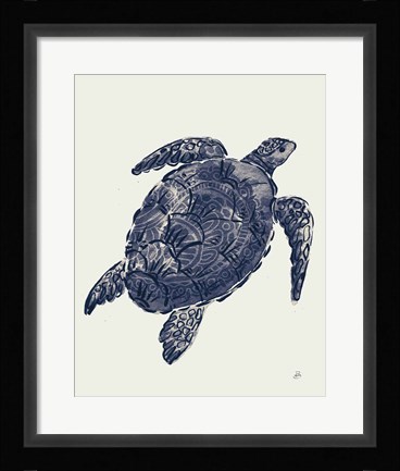 Framed Ocean Finds IV Navy Print