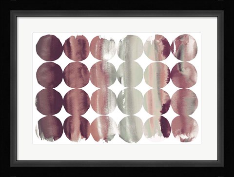 Framed Summer Dots Plum Horizontal Print